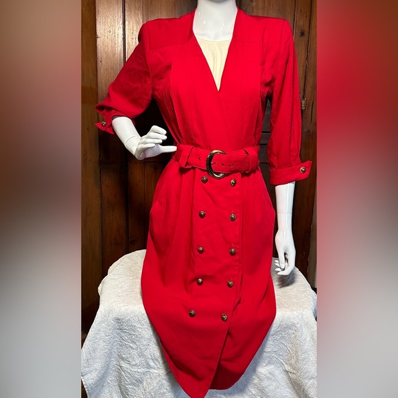 Vintage 90s Red Dress, size 8 - Picture 1 of 7